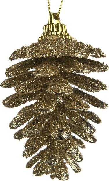 Witek Home 6x Ozdoba świąteczna szyszka złota