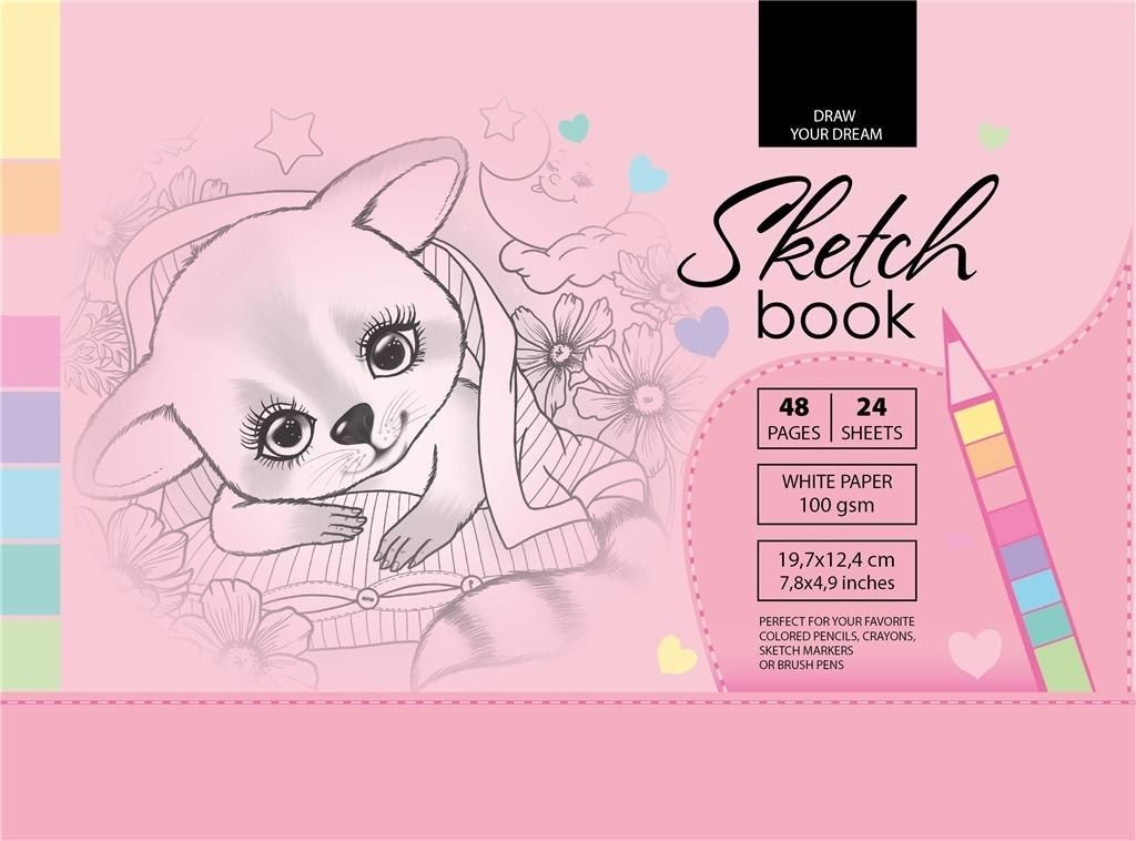 Fresh Szkicownik 12.4x19.7cm 48k różowy