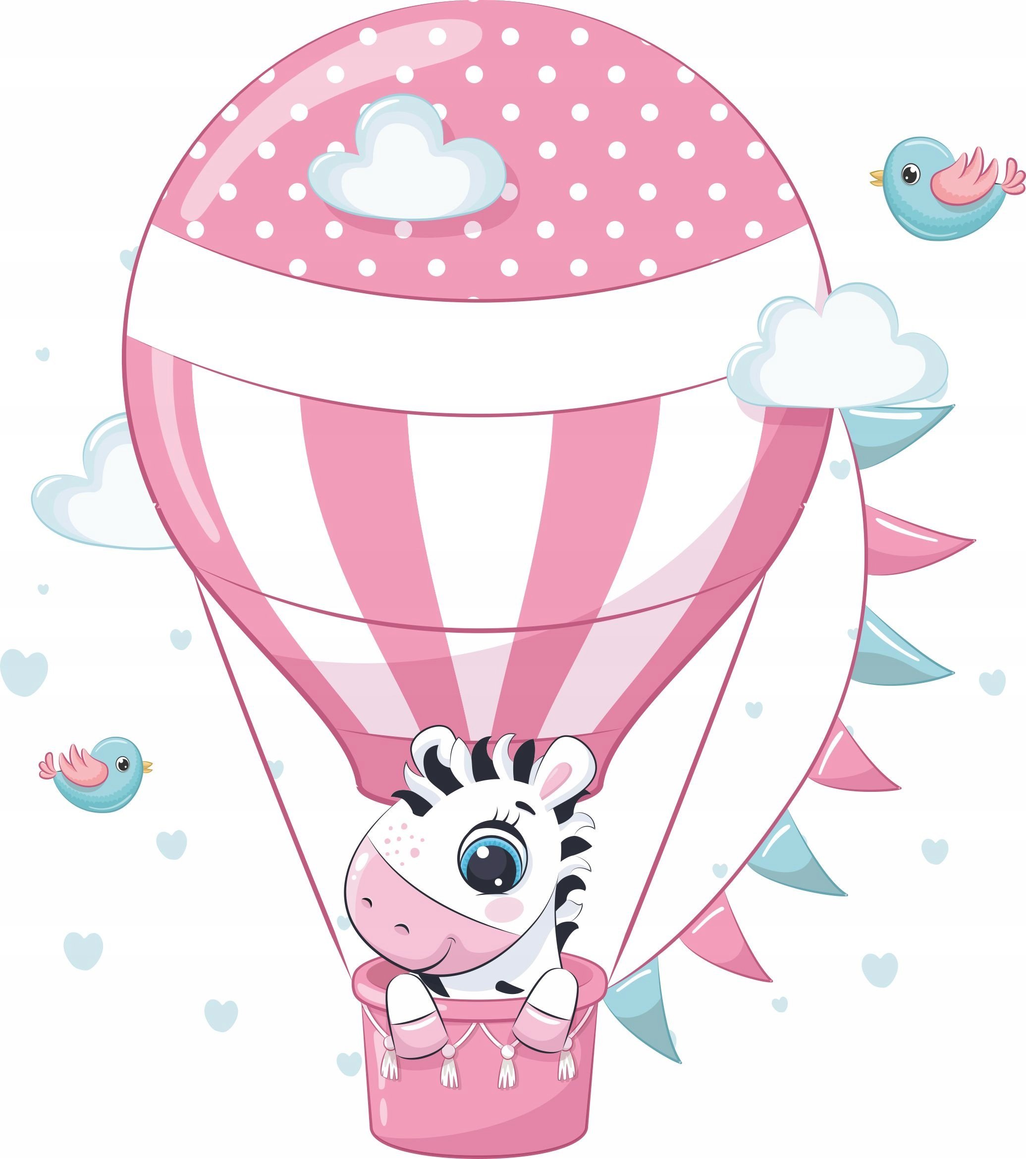 naSciane Naklejki dla dzieci balon chmurka balony zebra