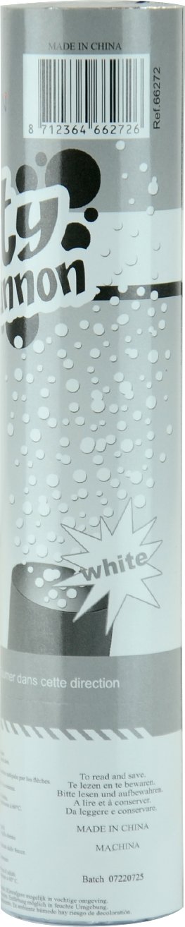 Tuba - wyrzutnia konfetti 20 cm - kolor biały one size