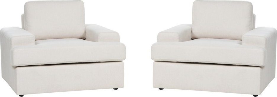 Beliani Zestaw 2 foteli tapicerowanych jasnobeżowy ALLA
