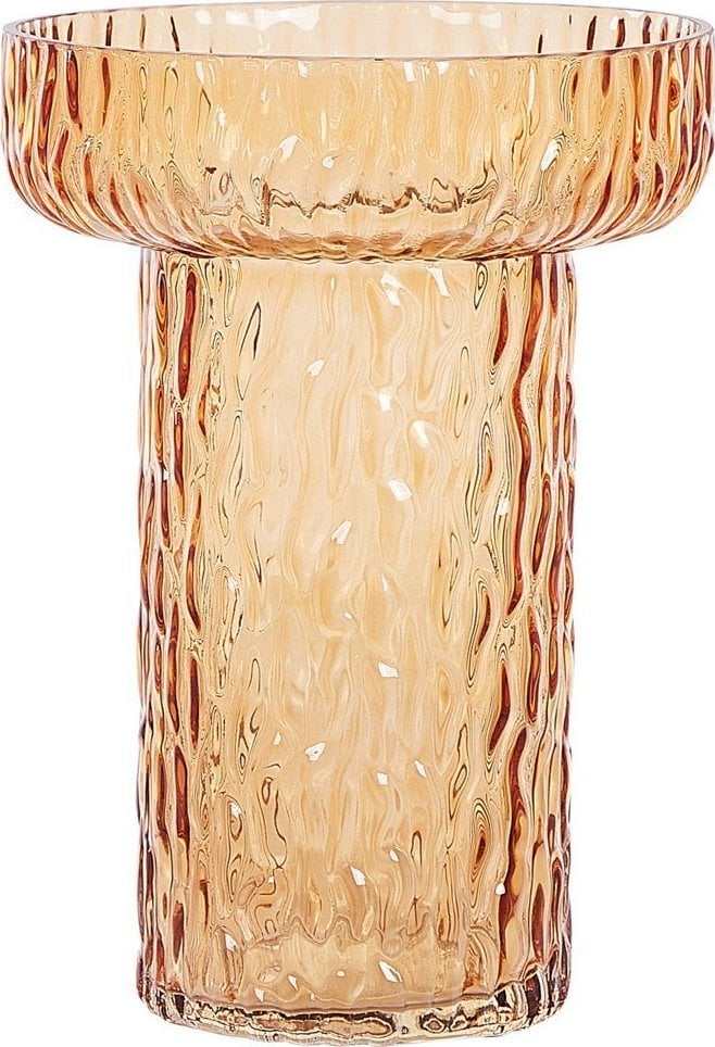 Ramka Beliani Wazon na kwiaty szklany 20 cm pomarańczowy PLATANIA!