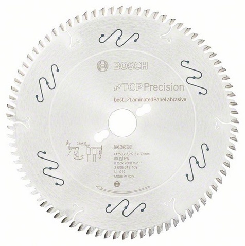 Bosch Tarcza pilarska Top Precision Best for Laminated Panel Abrasive 250 x 30mm 80z (2608642109)