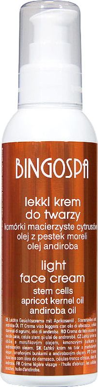 BingoSpa Krem do twarzy z komórkami macierzystymi cytrusów/olejkiem morelowym i olejem andiroba nawilżający 135g