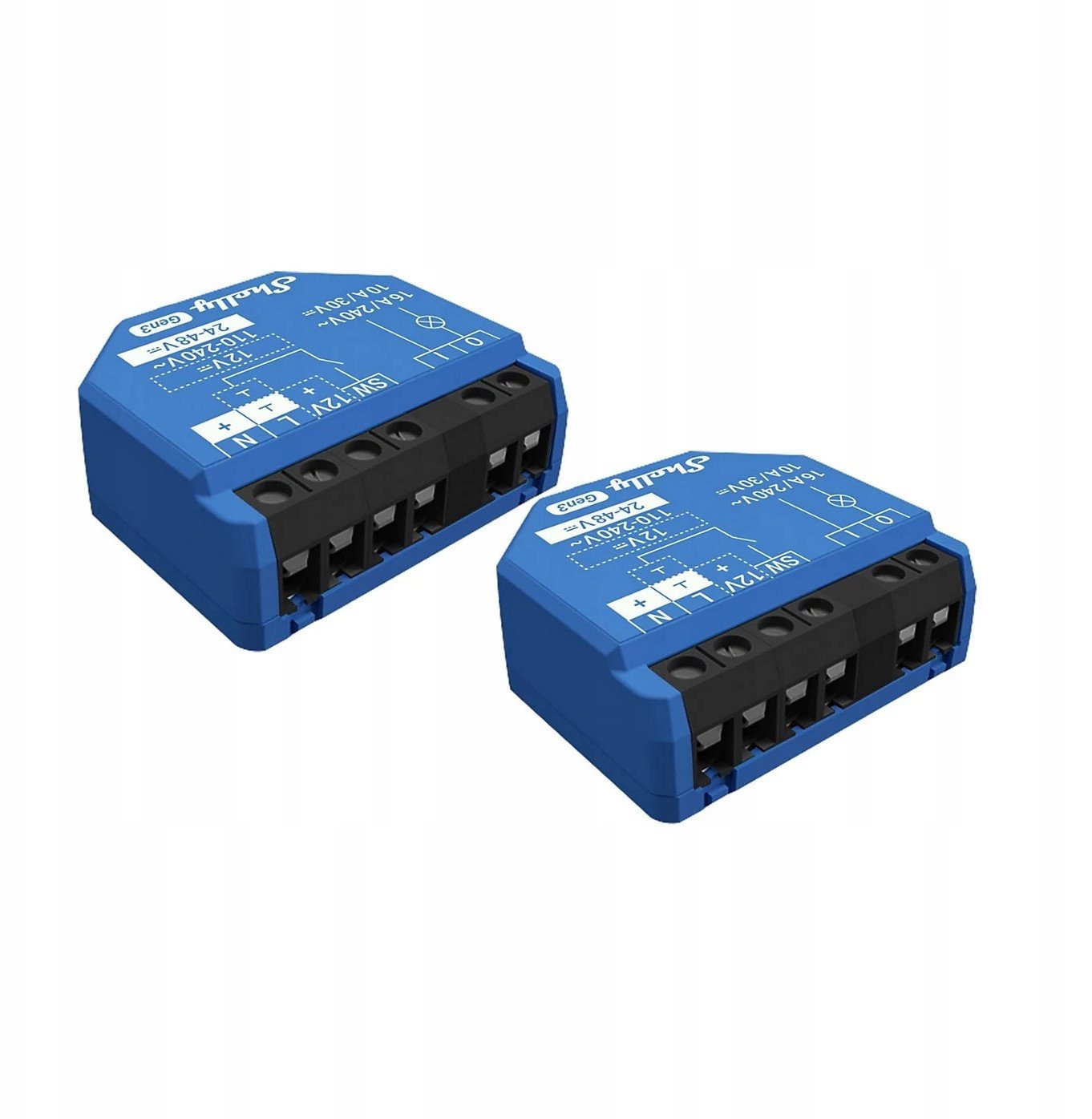 Shelly Relais "1 Gen3 2er Pack" max 16A 1 Kanal WLAN BT