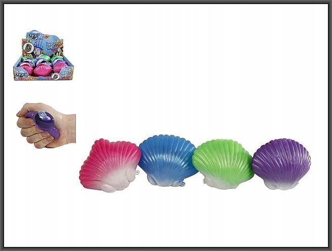 Hipo Gniotek Muszla z syrenką do ściskania 8cm 3 kolory p12 mix cena za 1 szt