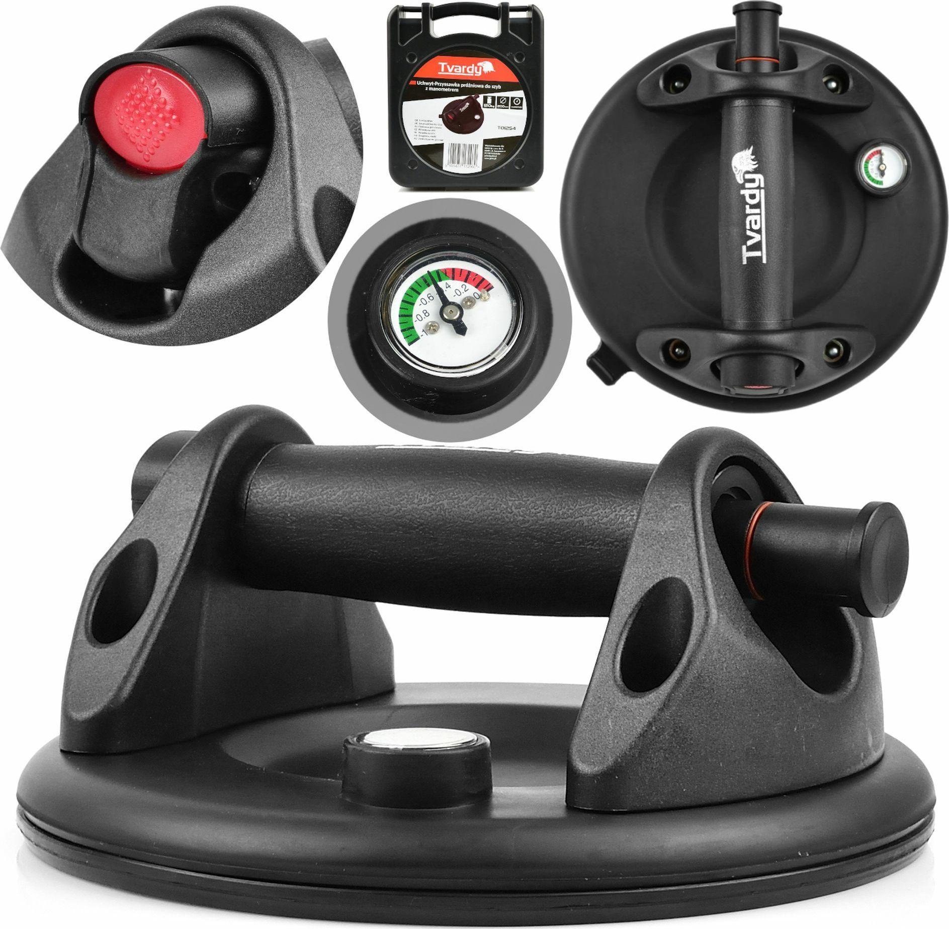 Tvardy Uchwyt-Przyssawka próżniowa do szyb z manometrem 200mm 120kg (10)