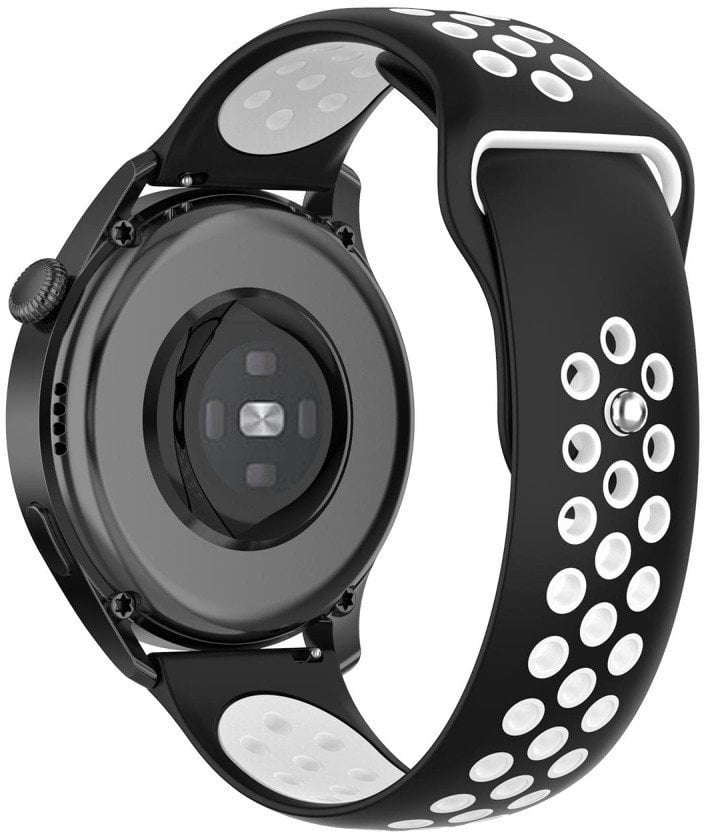 SPORTOWY PASEK SILIKONOWY 22MM DO SMARTWATCHA - DWUKOLOROWY, ODDYCHAJĄCY, WYGODNY (PASUJE M.IN. DO AMAZFIT, GARMIN, HUAWEI, SAMSUNG, XIAOMI)