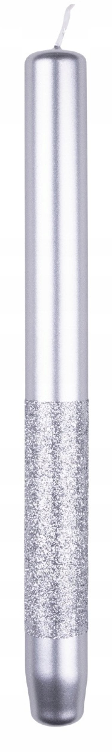 Donau Home Świeca stołowa Onyx, 22x250mm, 4 szt., srebrny