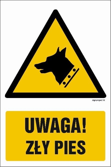 Mój dom Uwaga Zły Pies 225X150 Tabliczka Ostrzegawcza Płyta Wodoodporna + Przylepce Libres Polska Sp Gf015_150X225_Pn 5904937027008