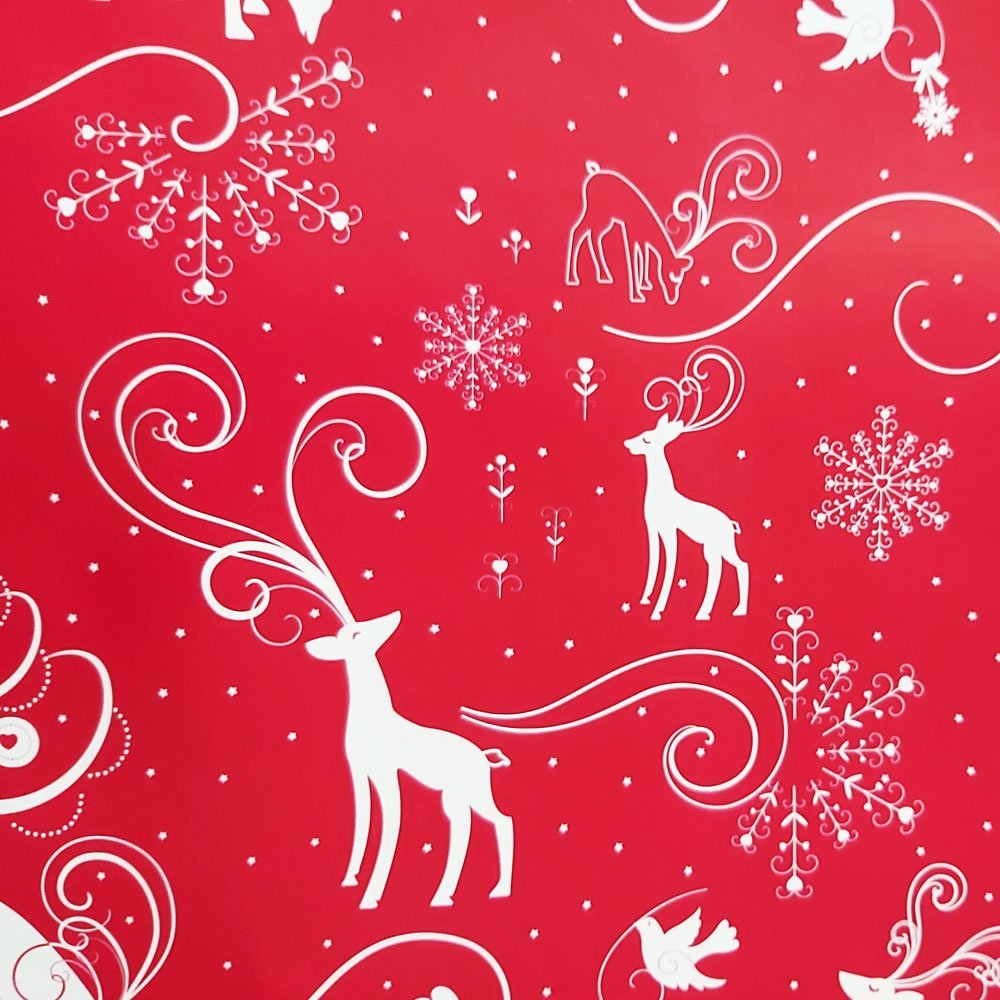 Fastima Papier świąteczny czerwony renifery 57cmx20m 20m75
