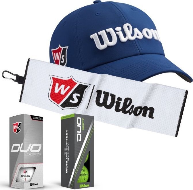 Zestaw prezentowy dla Golfisty, Wilson E01, piłki, czapka, ręcznik