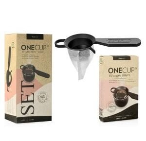 Finum Zestaw do filiżanki OneCup Set - Uchwyt + Filtry do kawy 60szt.