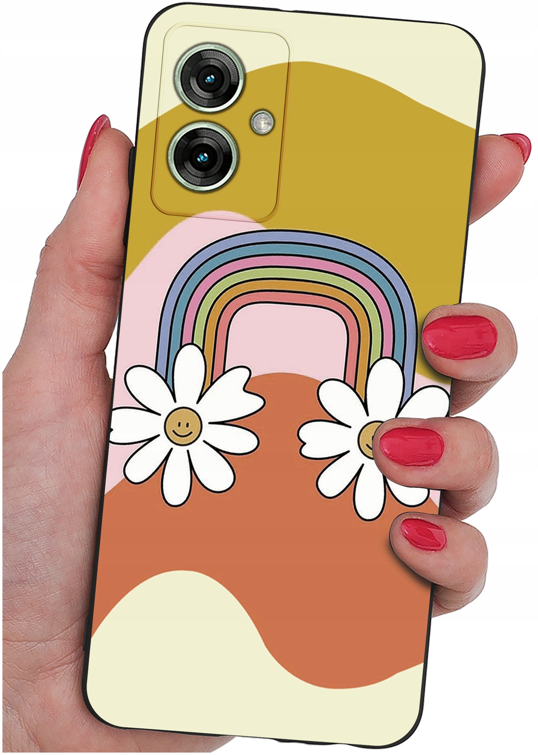 krainaGSM Etui do Motorola Moto G55 5G wzory | SILIKONOWE MATT CASE + SZKŁO 9H