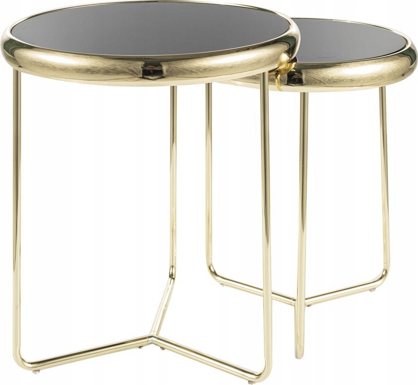 Signal Stolik kawowy okrągły SCARLET II podwójny czarny/złoty Signal