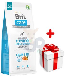 BRIT CARE Dog Grain-free Junior Large Breed Salmon 12kg + niespodzianka dla psa GRATIS!