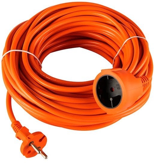 98-758# Przedłużacz sieciowy pr-160 1-gniazdo bez uziemienia 20m pomarańczowy (2x1,5mm)