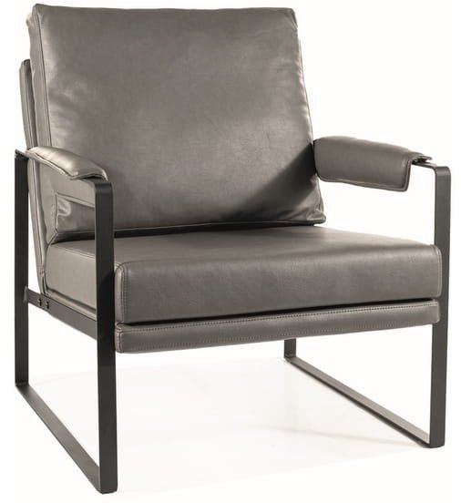 Fotel w stylu retro FOCUS BUFFALO szary/czarny mat