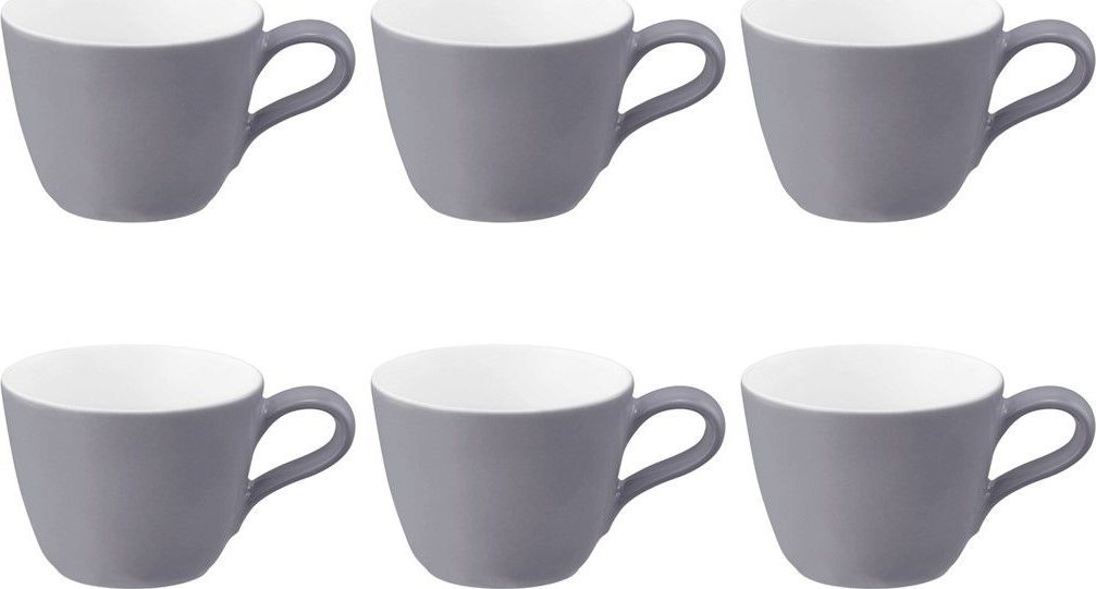 Zestaw 6 filiżanek do espresso 90 ml szary - porcelana Seltmann Weiden