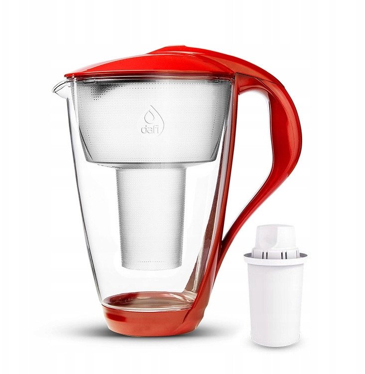 Szklany dzbanek filtrujący Dafi CRYSTAL czerwony