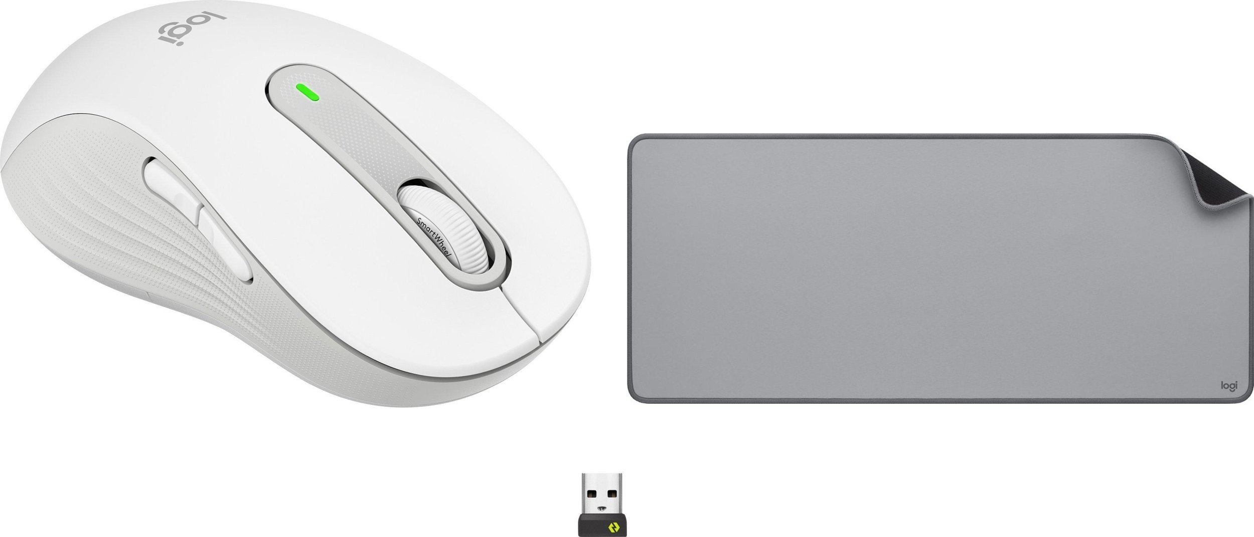 Mysz Logitech M650 L Biało-szary Left (910-006240) + Studio Series - MID GREY (956-000052)