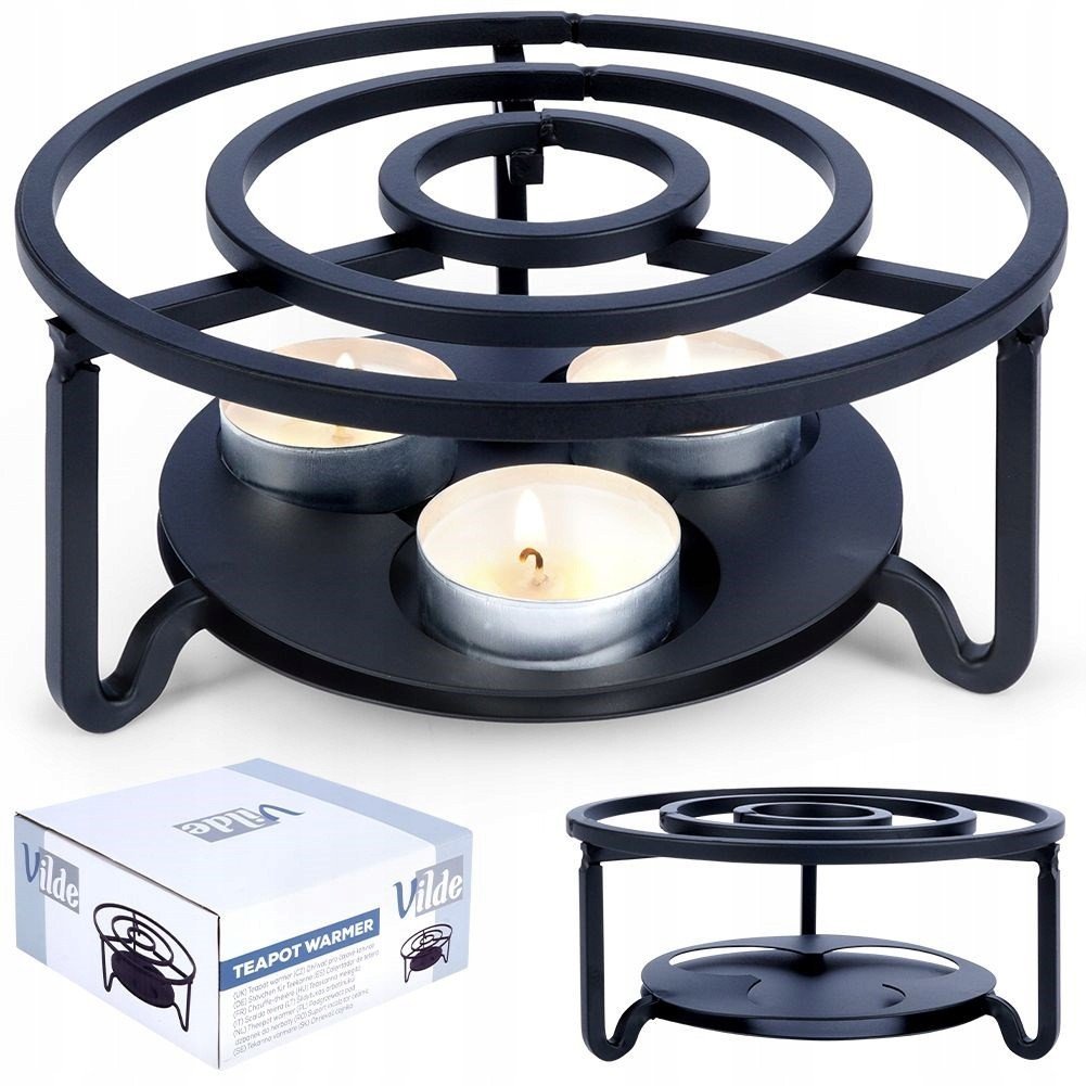 Podgrzewacz do dzbanka kubka herbaty metalowy świecznik x3 tealight VILDE 229073