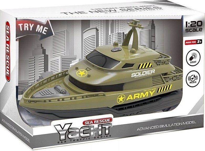 Teka Łódka wojskowa na baterie ¶wiatło i dĽwięk