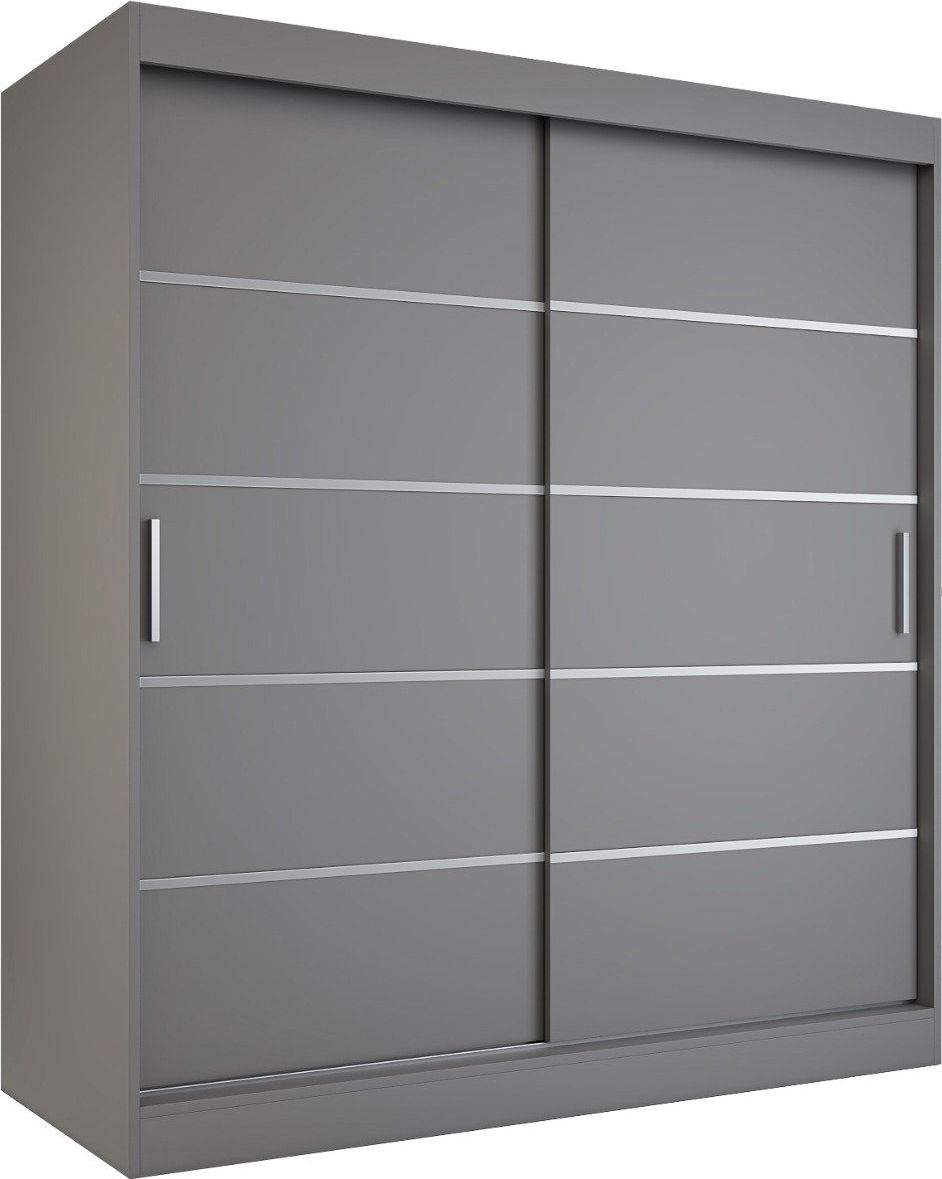 MKPOL Szafa przesuwna MODUO COMFORT 180 antracyt z listwami