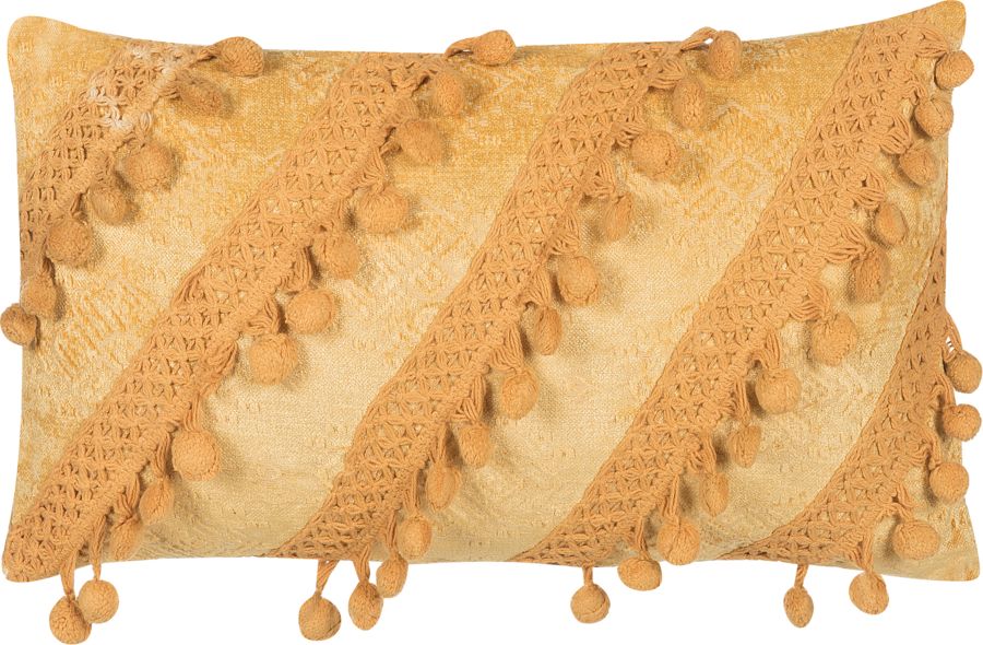 Beliani Poduszka dekoracyjna 30 x 50 cm żółta AYROOR