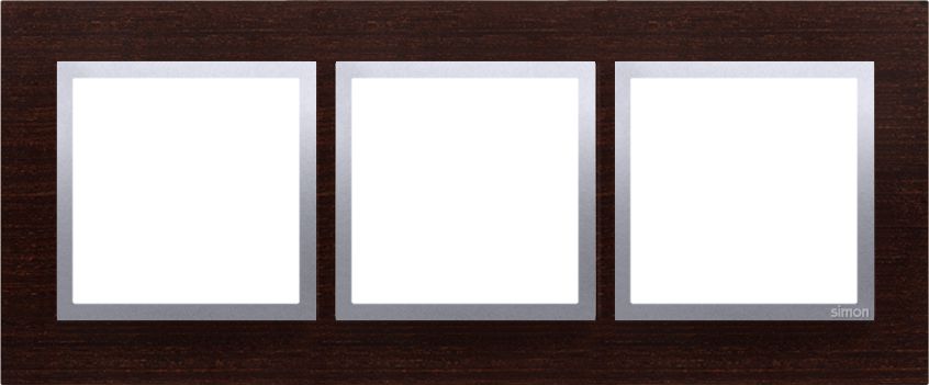 Kontakt-Simon Ramka potrójna Simon 54 drewno srebrny wenge (DRN3/84)