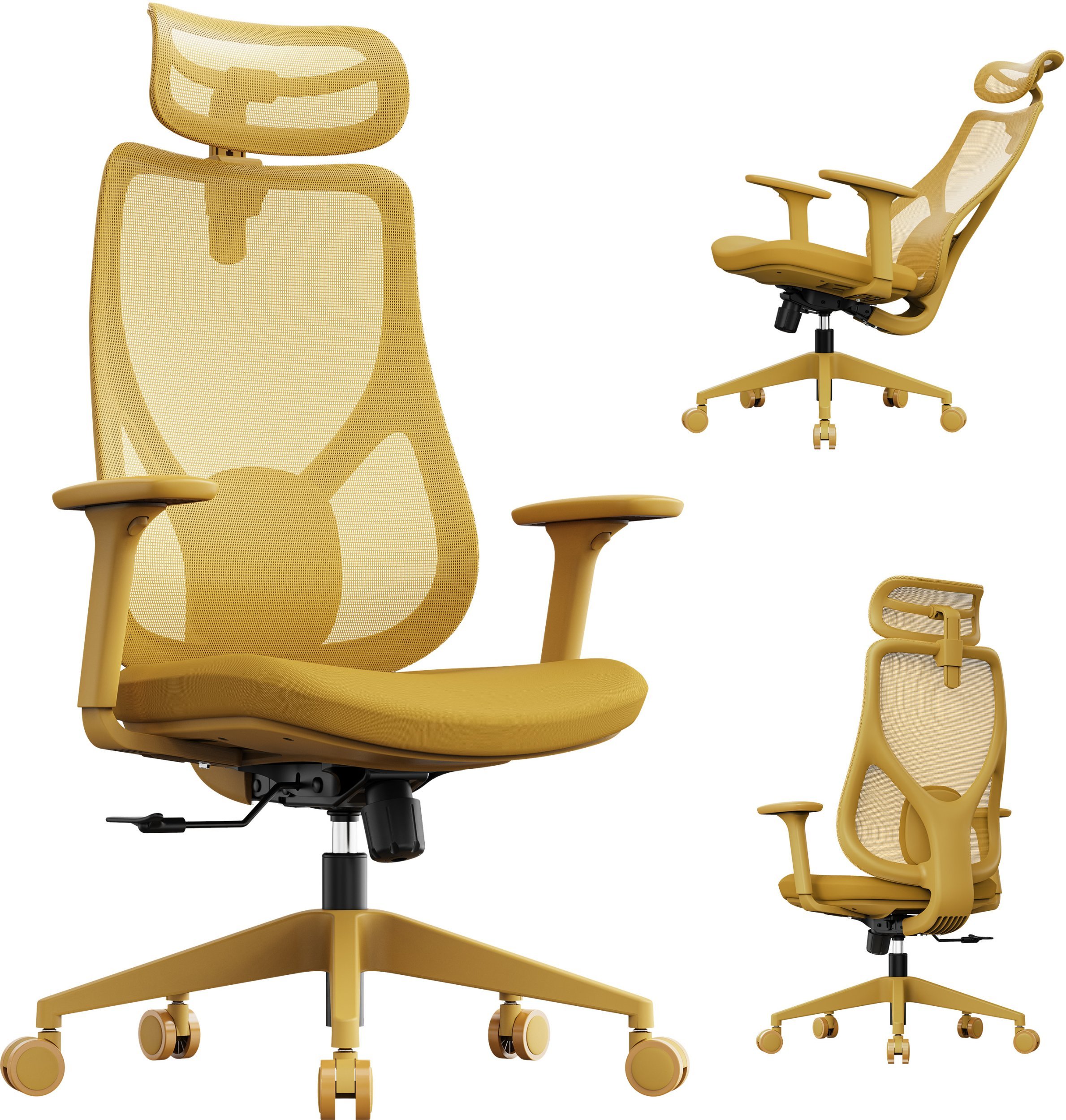 Krzesło biurowe SENSE7 Moyo Żółte