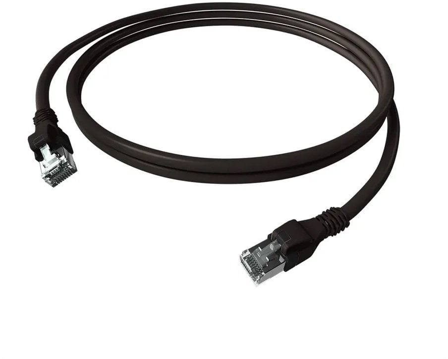 EasyLan DualBoot® PushPull Patch Cable Cat.6A (Class EA), S/FTP, RJ45 / RJ45, czarny, 10 m
