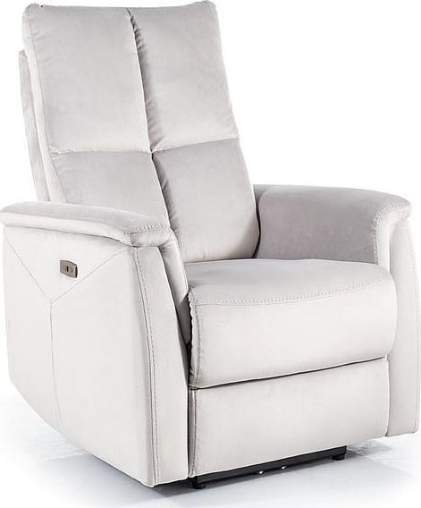 Signal Fotel rozkładany NEPTUN VELVET jasny szary Signal