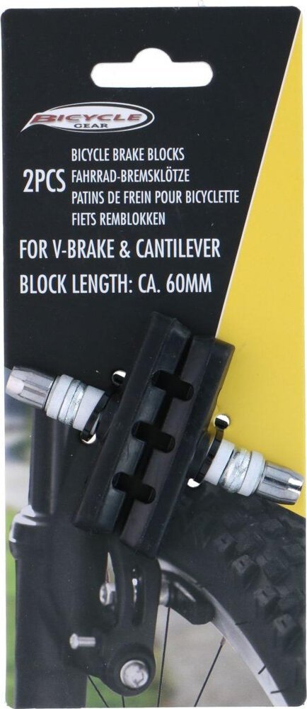 Bicycle Gear KLOCKI HAMULCOWE 2SZT MOCOWANIE NA NAKRĘTKI 60MM BICYCLE GEAR