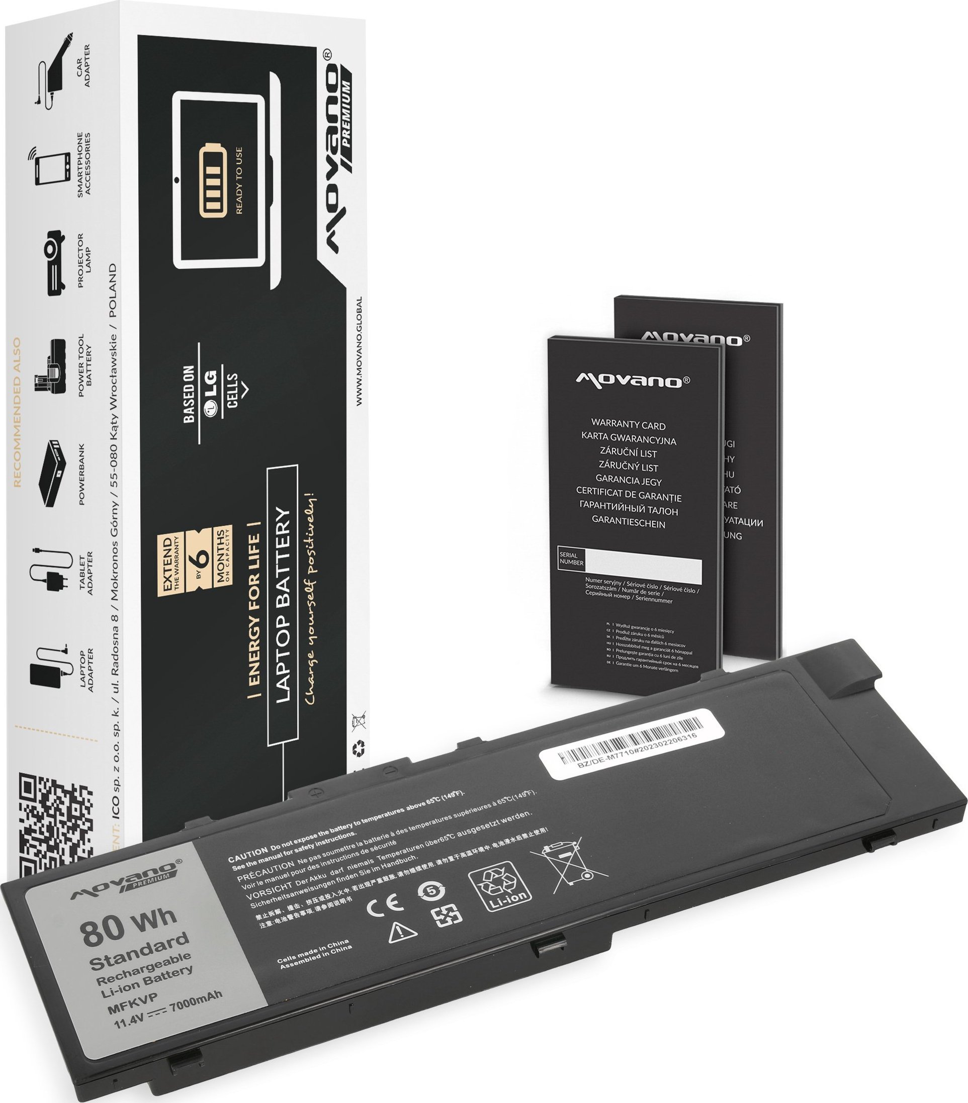 Bateria Movano Premium Bateria MFKVP RDYCT do DellPrecision M7510 M7710