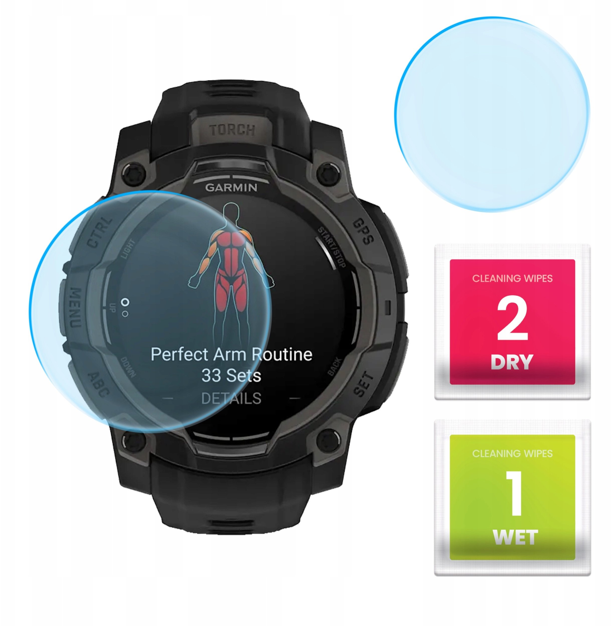 Szkło Hybrydowe do Garmin Instinct 3 45 mm (Szkiełko, Ochronne, Odporne)