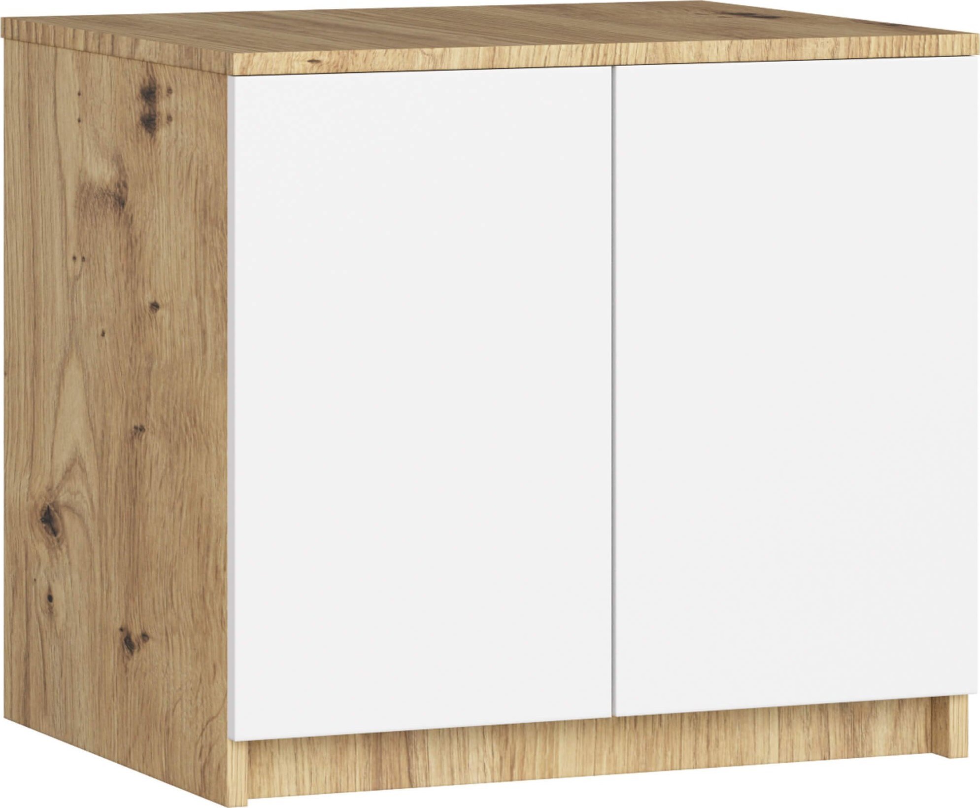 Fabryka Mebli Akord Nadstawka na szafę 60 cm - dąb artisan-biała - 2 drzwi