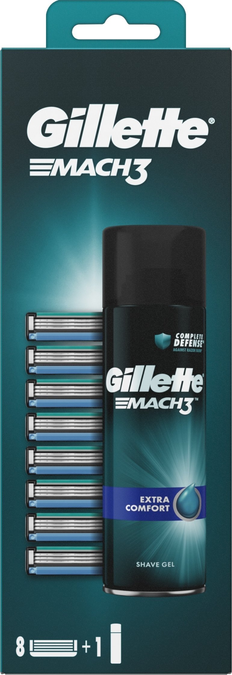 Gillette Mach3 8pcs + Mach3 gel 200ml