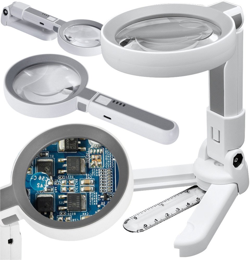 Lupa szkło powiększające lampa do czytania kosmetyczna podświetlenie 20 led