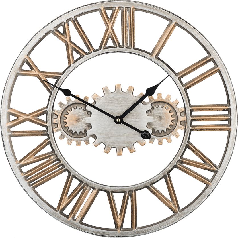 Beliani Zegar ścienny 46 cm srebrno-złoty SEON