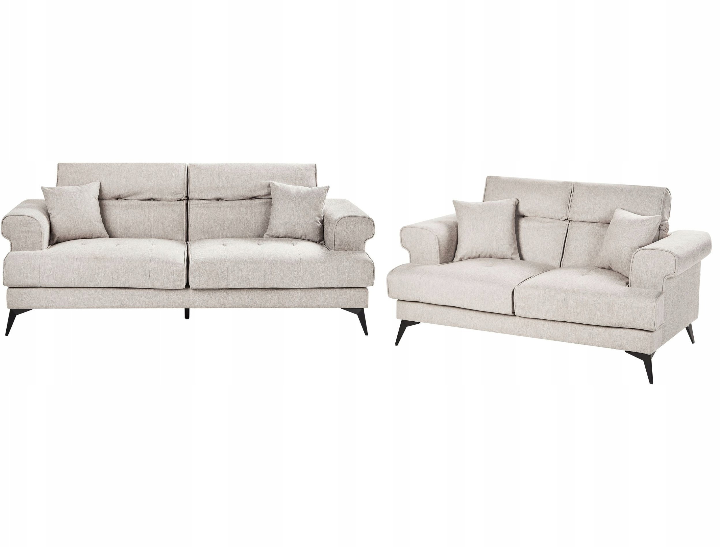 Beliani Komplet wypoczynkowy 5-osobowy beżowoszary SKIVE