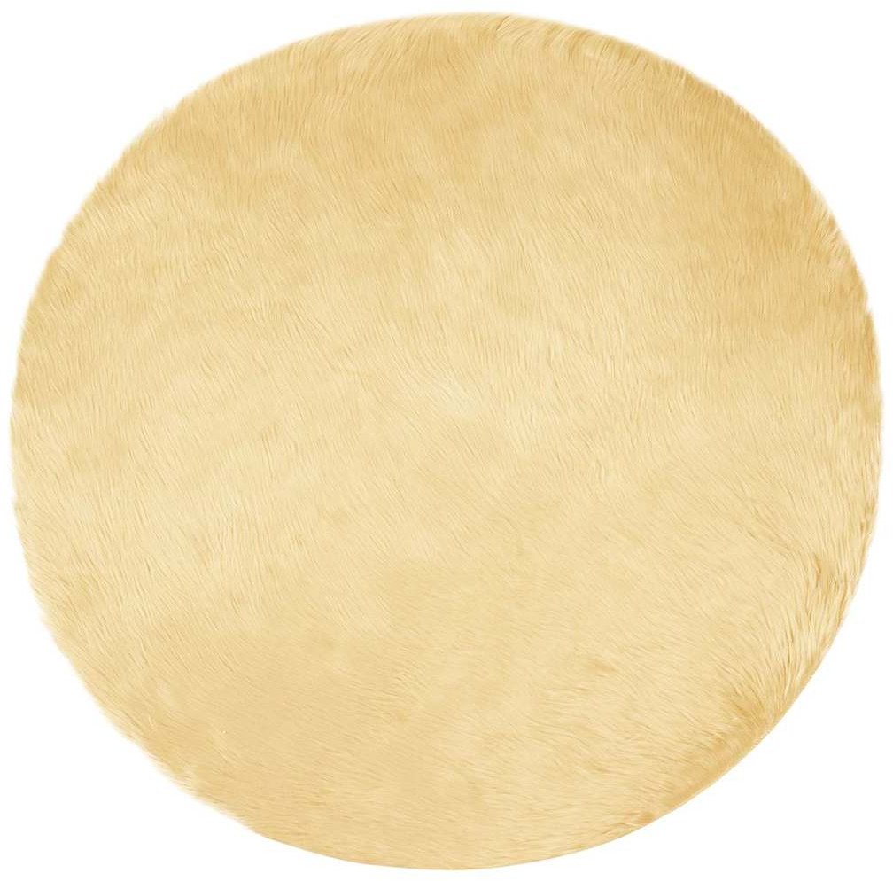 vidaXL Sztuczny dywan owcza kremowy 100 x 100 cm Poliester