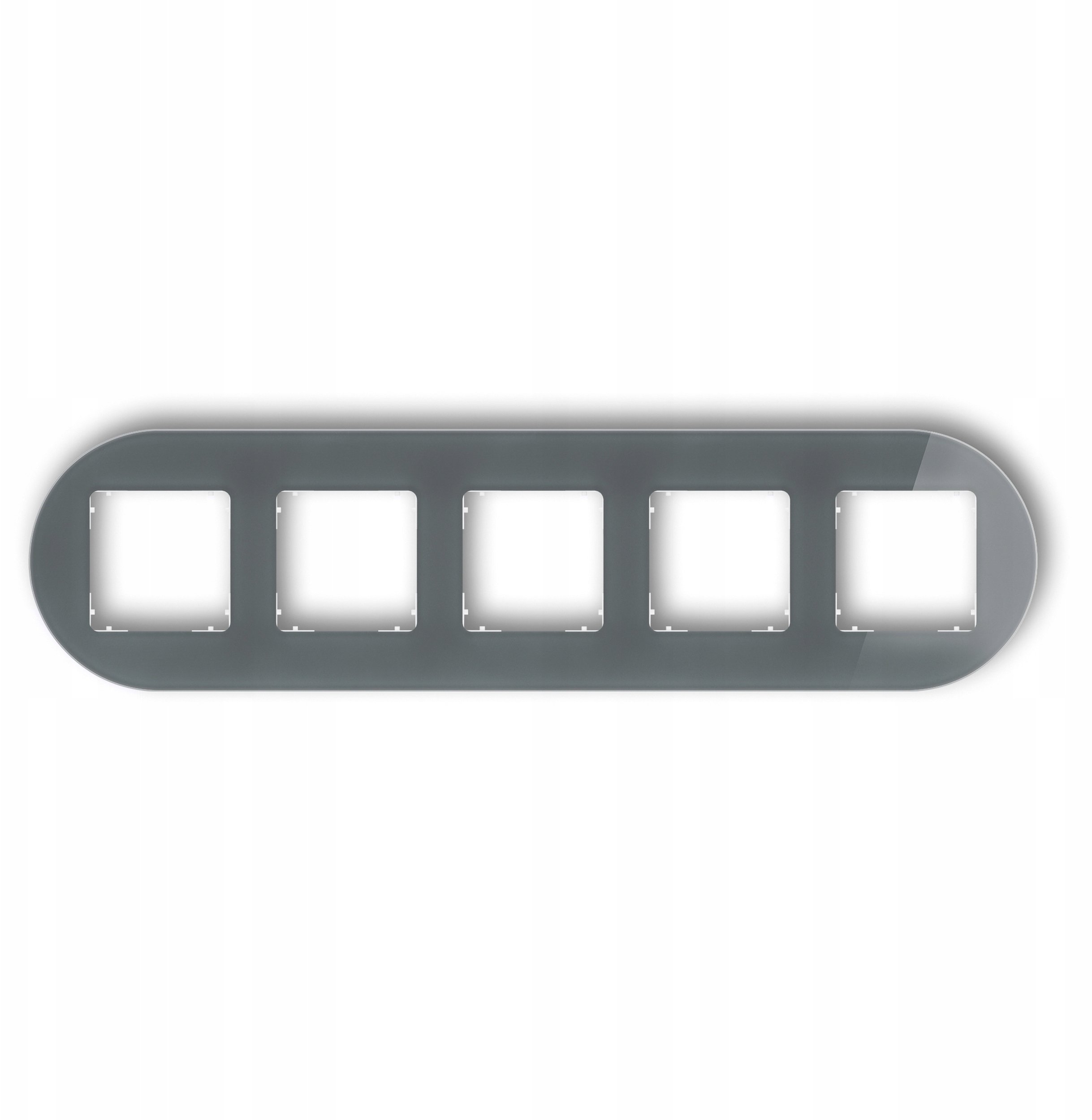 Karlik Ramka uniwersalna pięciokrotna okrągła - szkło (ramka: grafitowa spód: biały) 28-0-IRSO-5