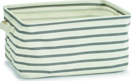 Zeller Zeller, Koszyk duży do przechowywania Paski, płótno, szary/biały
