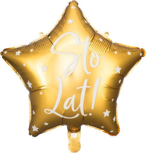 Party Deco Balon foliowy Sto Lat!, 40cm, złoty