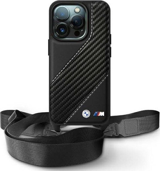 BMW BMHCP16X23PSCCK iPhone 16 Pro Max 6.9" czarny/black hardcase M Edition Carbon Stripe & Strap