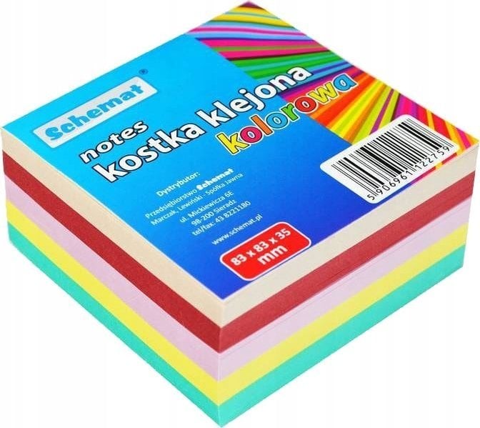 Interdruk Kostka papierowa kolorowa 83x83x35mm klejona