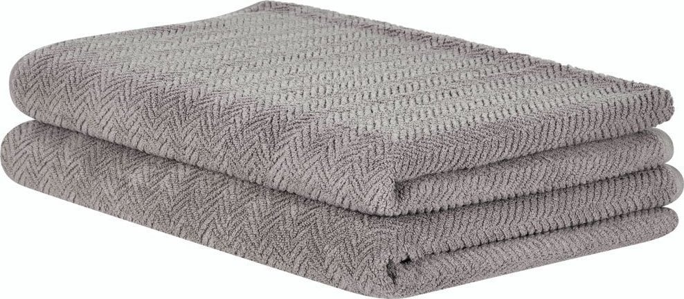 Beliani Komplet 2 ręczników bawełnianych frotte szary MITIARO