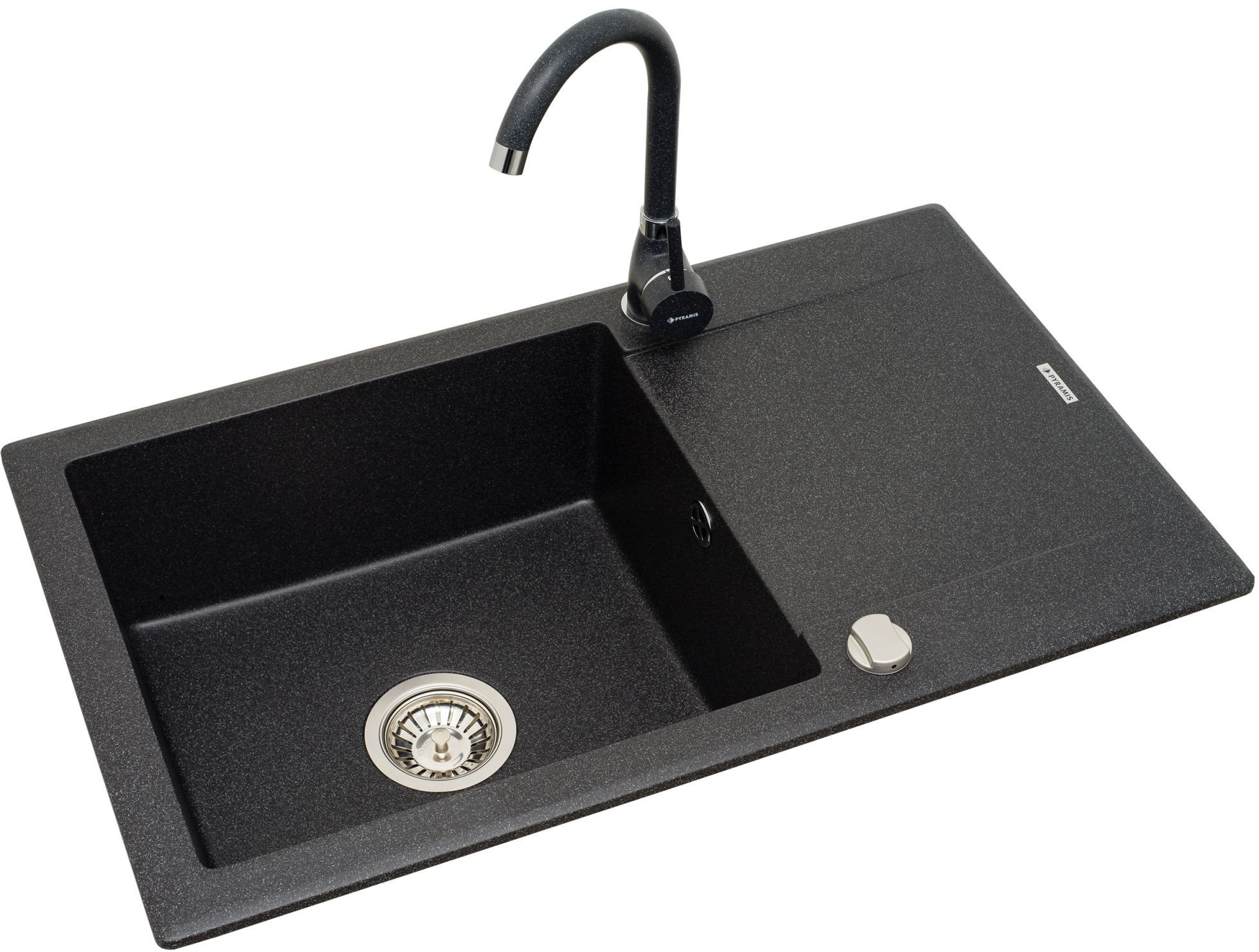 Pyramis Zlew. KORFU (78x46) 1B 1D, czarny + bateria Bello