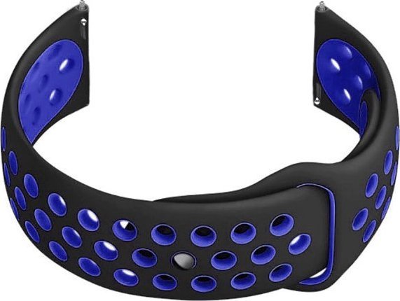 Pasek gumowy do smartwatch U11 - czarny/granat - 22mm